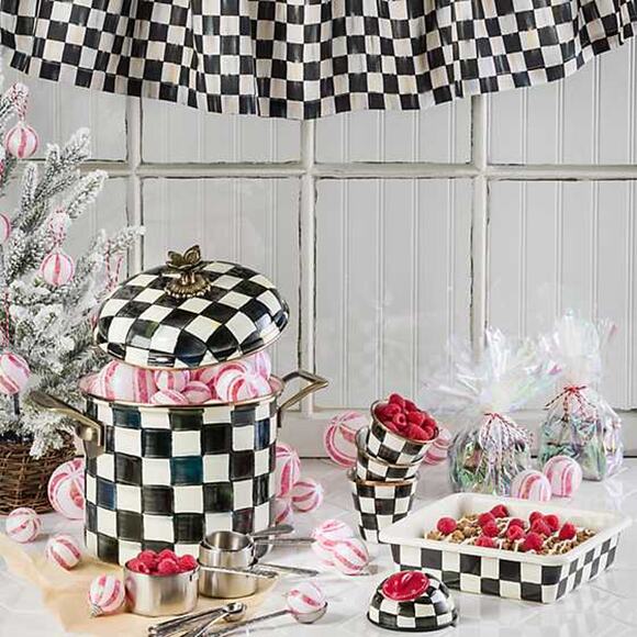 MACKENZIE-CHILDS Check Measuring Spoons Stainless-Steel Silver Gift Decor NEW - Picture 4 of 4